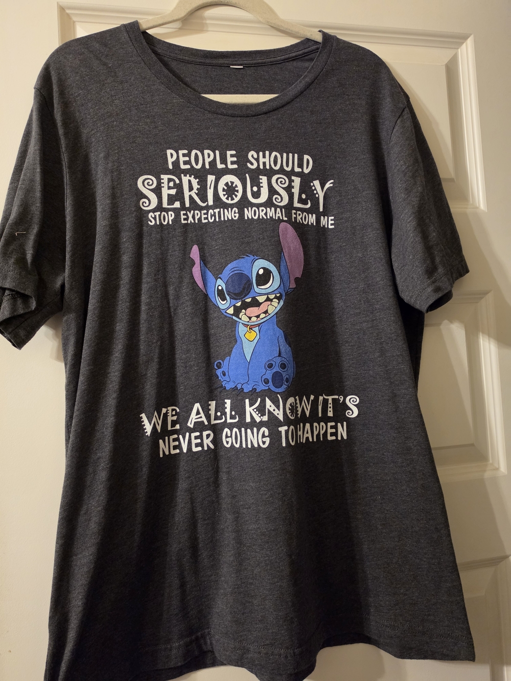 Disney Stitch Graphic Tee - Charcoal Gray
